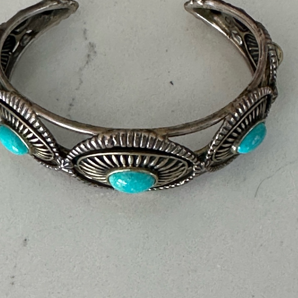 Turquoise Silver /brass Bracelet